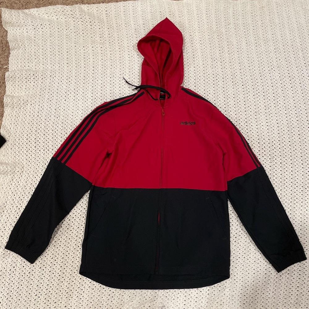 Adidas Men's Two-Tone Hooded Windbreaker